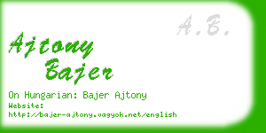 ajtony bajer business card